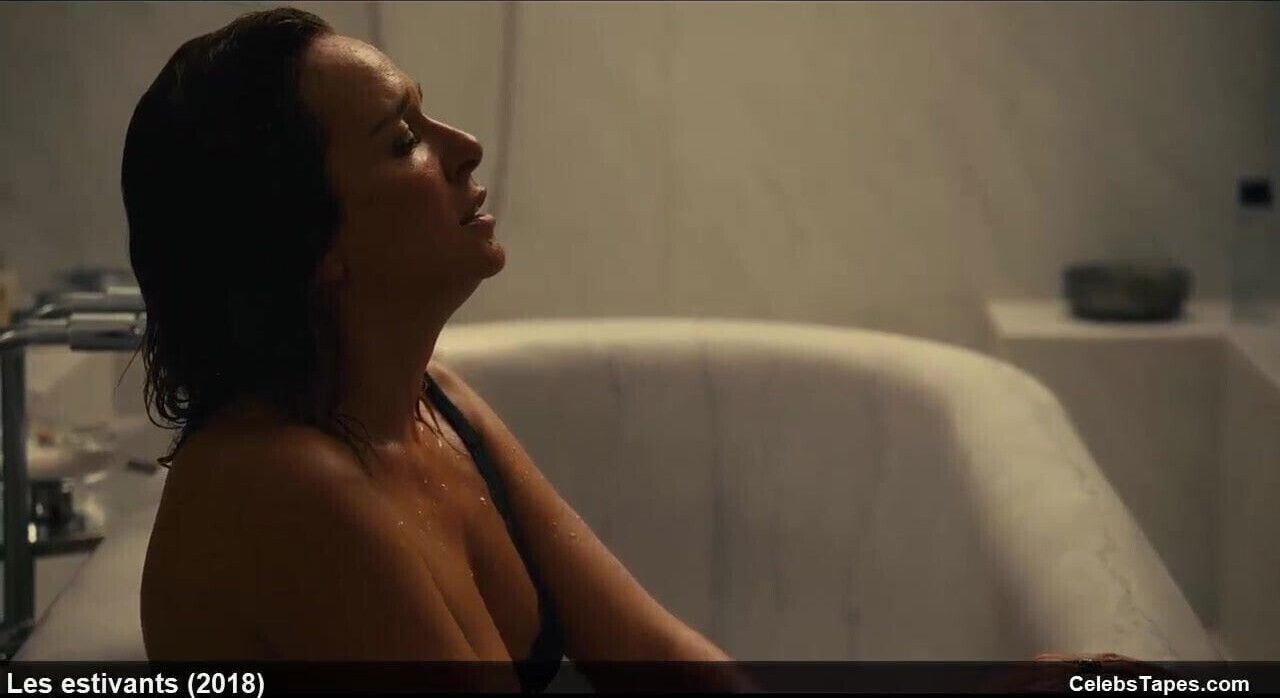 celeb actress Valeria Golino nude & black lingerie in movie