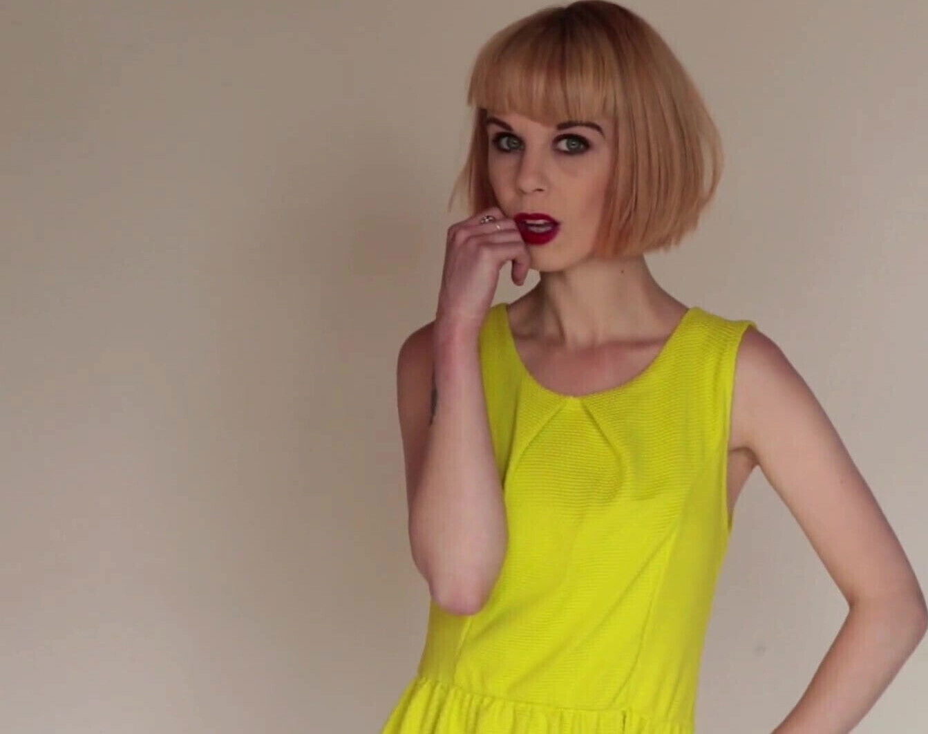 Mia - Valentine - in Yellow Dress Fun