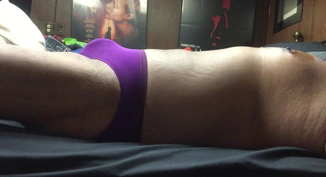 Purple bikini masturbation