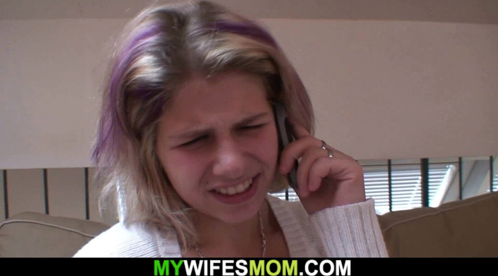 Big tits blonde mother-in-law rides his cock