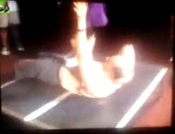 Trampling in ballet flats at BDSM party