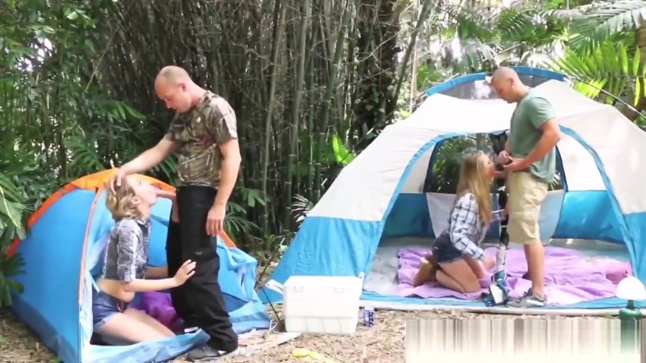 Step Daughters Alyssa And Haley Banged On Camping