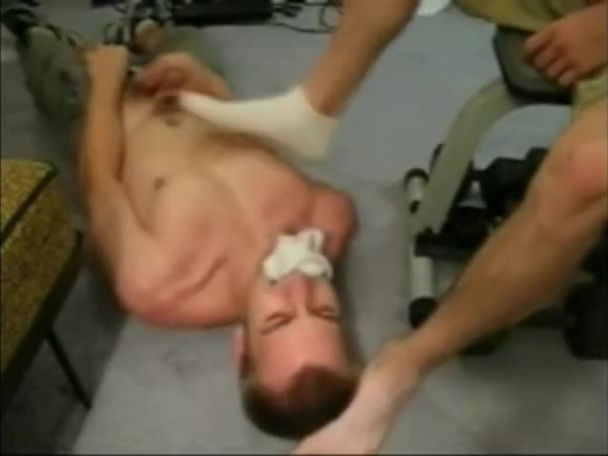 Hot master making hot slave worship his socks and feet