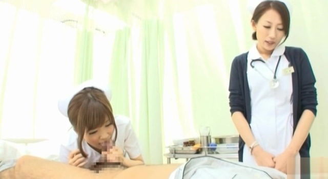 Naughty Nurses Erika Kashiwagi And A Friend Suck A Patient Off