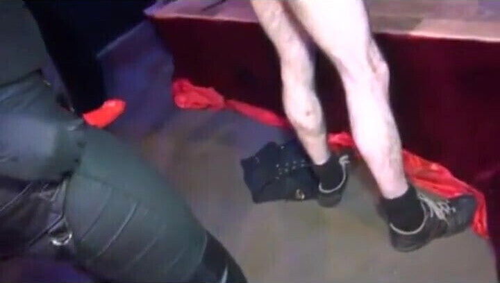 Pegging party with black mistress