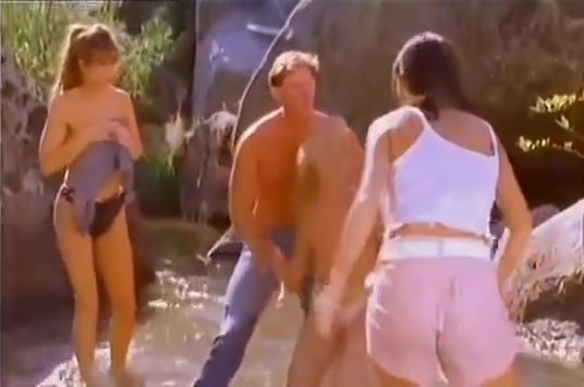 Classic Catfights-Topless Catfight in Lake Scene