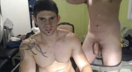 Boys jerking and kissing