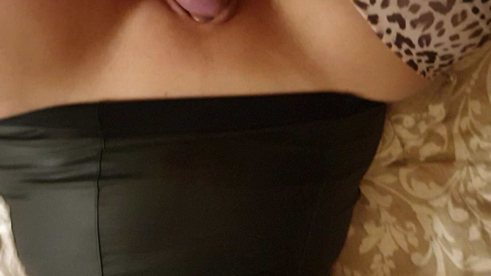 Pvc, stockings, pussy, tits and cum shot