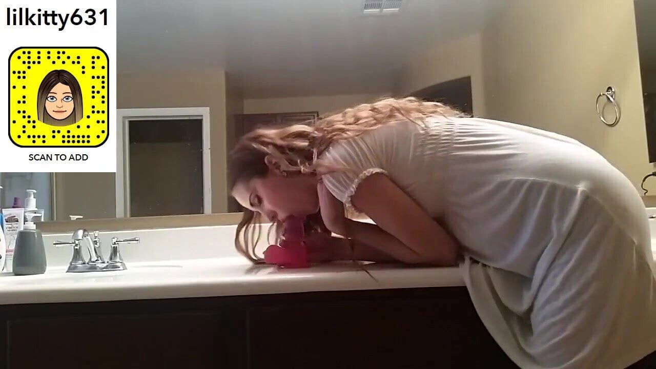 riding pink dildo mirror before date