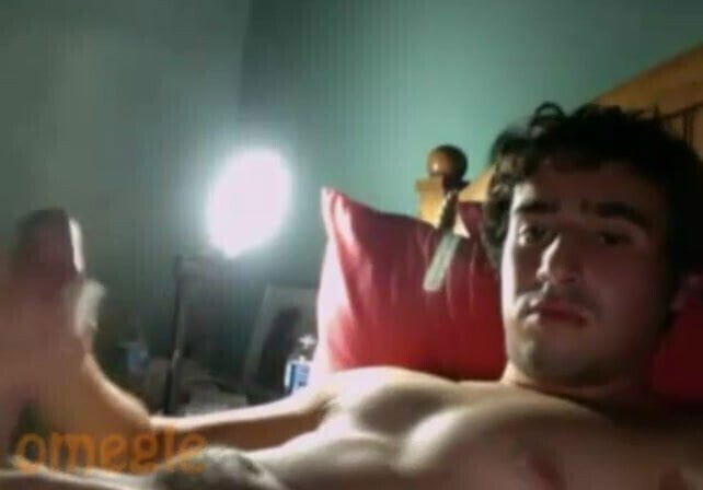 Horny young shoots load after masturbation