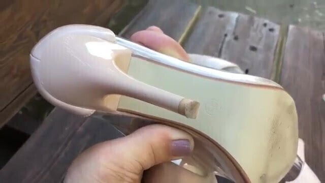 Stiletto heels and mauve toe nails