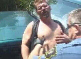 Leather Sub Loves Cops Nipple Work