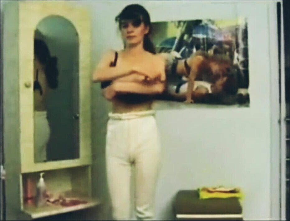 Vintage Slim Brunette Entertains Herself