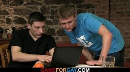 Straight guy tries gay blowjob and cock riding