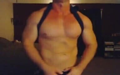 muscular dad loves his dildos