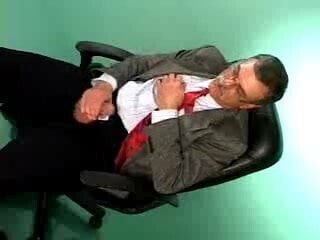 Mustached suit jerking