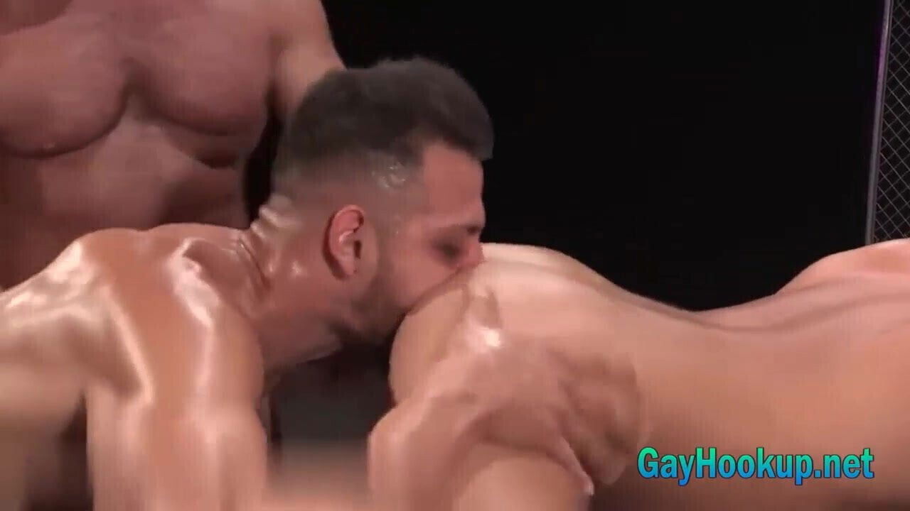 Pretty Man Gets Oiled Up and Fucked by Manly Man