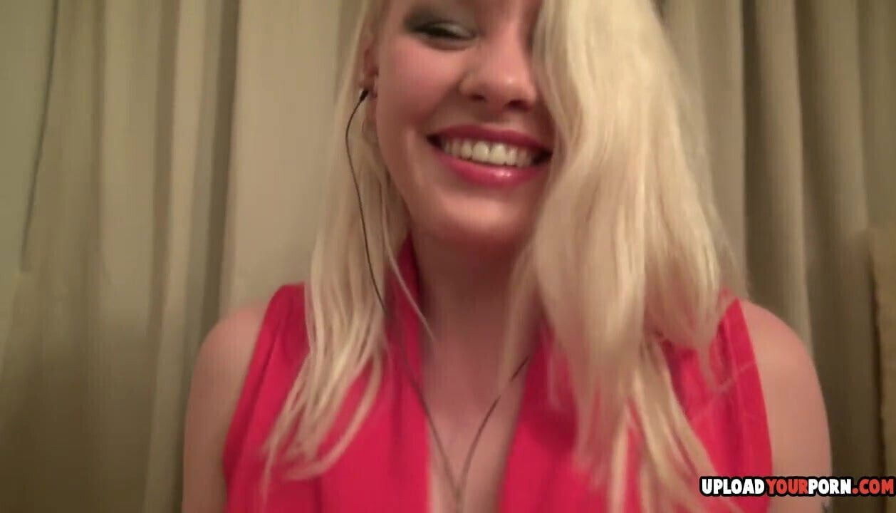 Astonishing blonde strips outfit