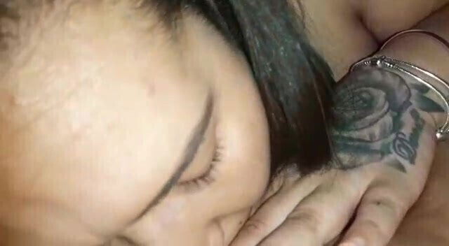 Tattooed girl has a Paki facial 