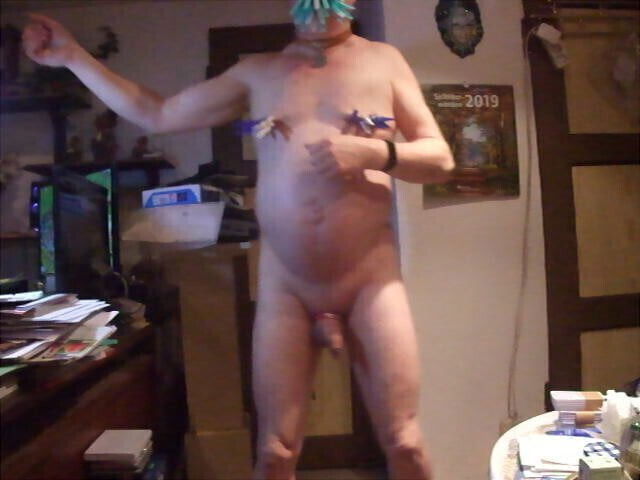 Slave J1306: Dancing Zumba with Clamps on lips and nipples 4