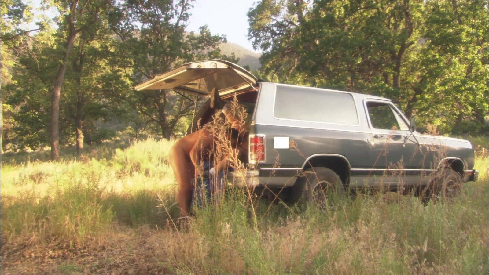 Almost busted outdoor naked fuck forest under