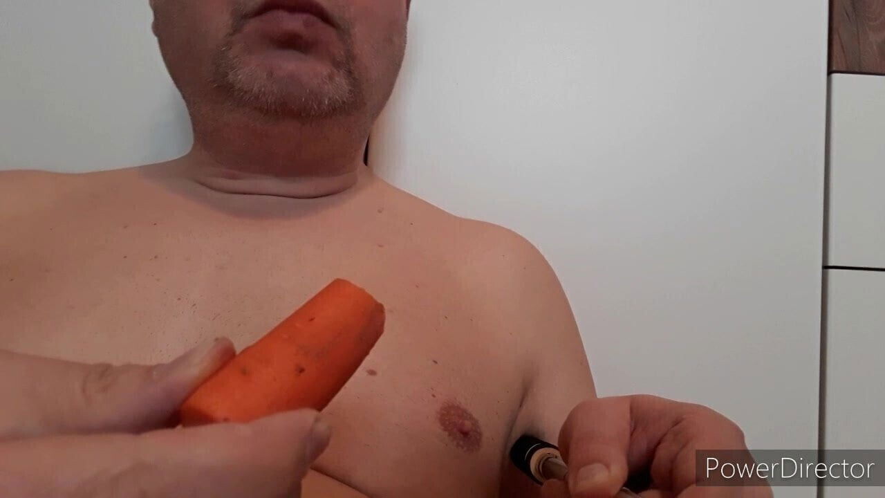 Carrot eaten from dirty hole
