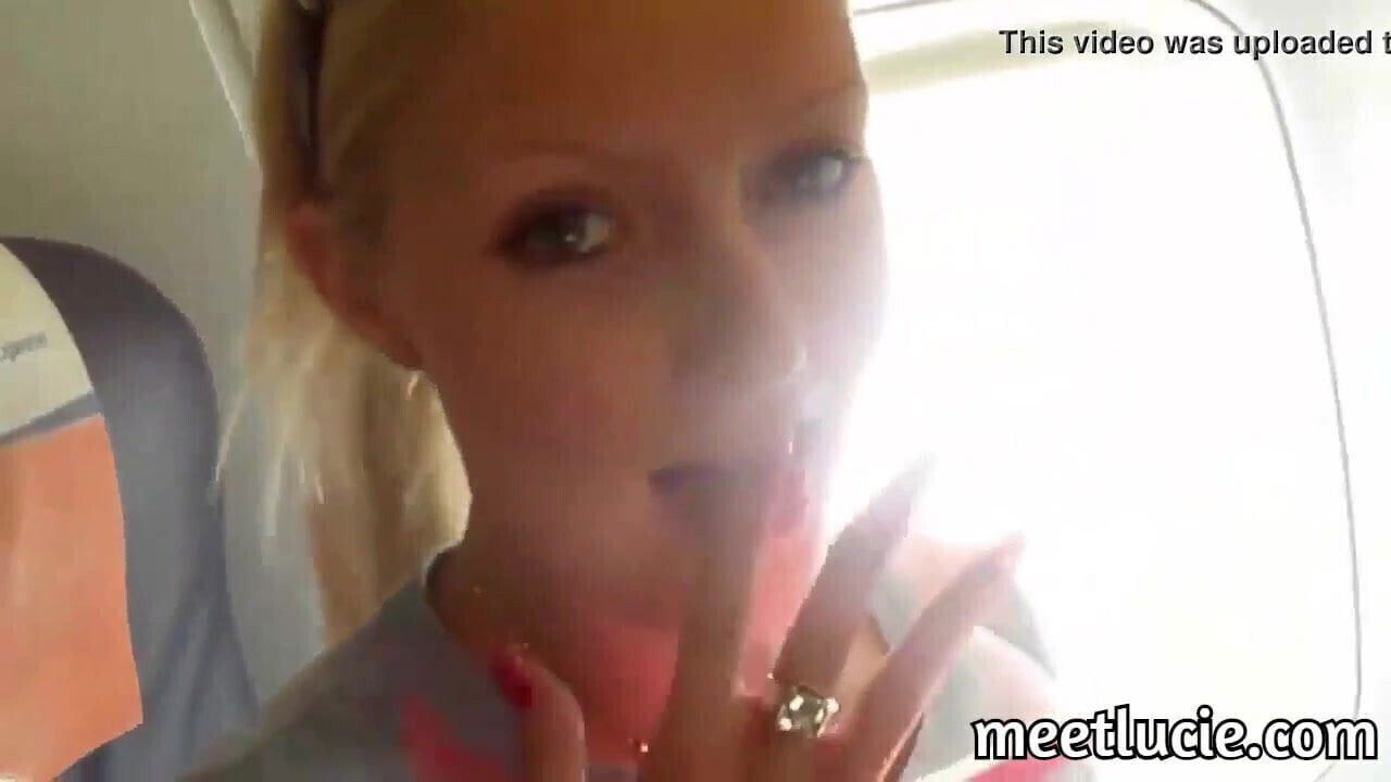 sneaky airplane blowjob