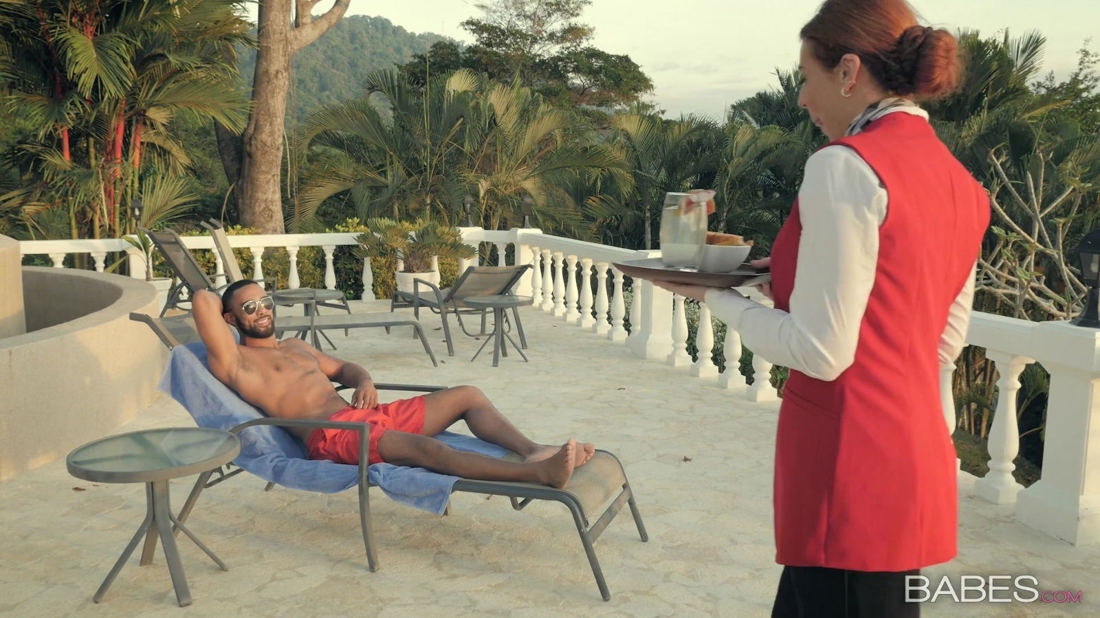 Redhead amateur waitress Bianca Resa loves to be fucked with a BBC