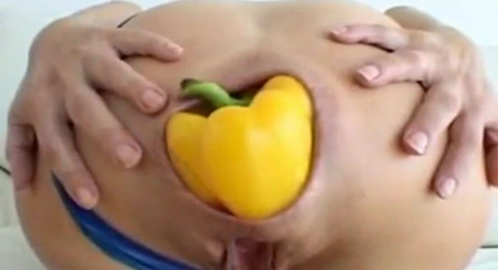 HUGE vegetable anal insertion