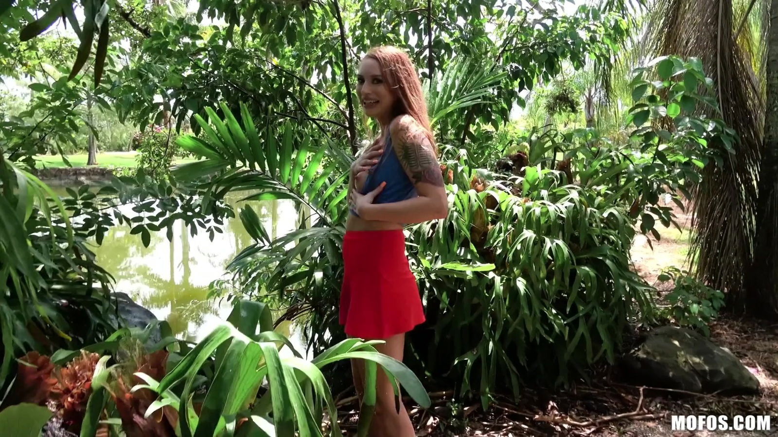 Redhead wife Xeena loves strip public suck dick