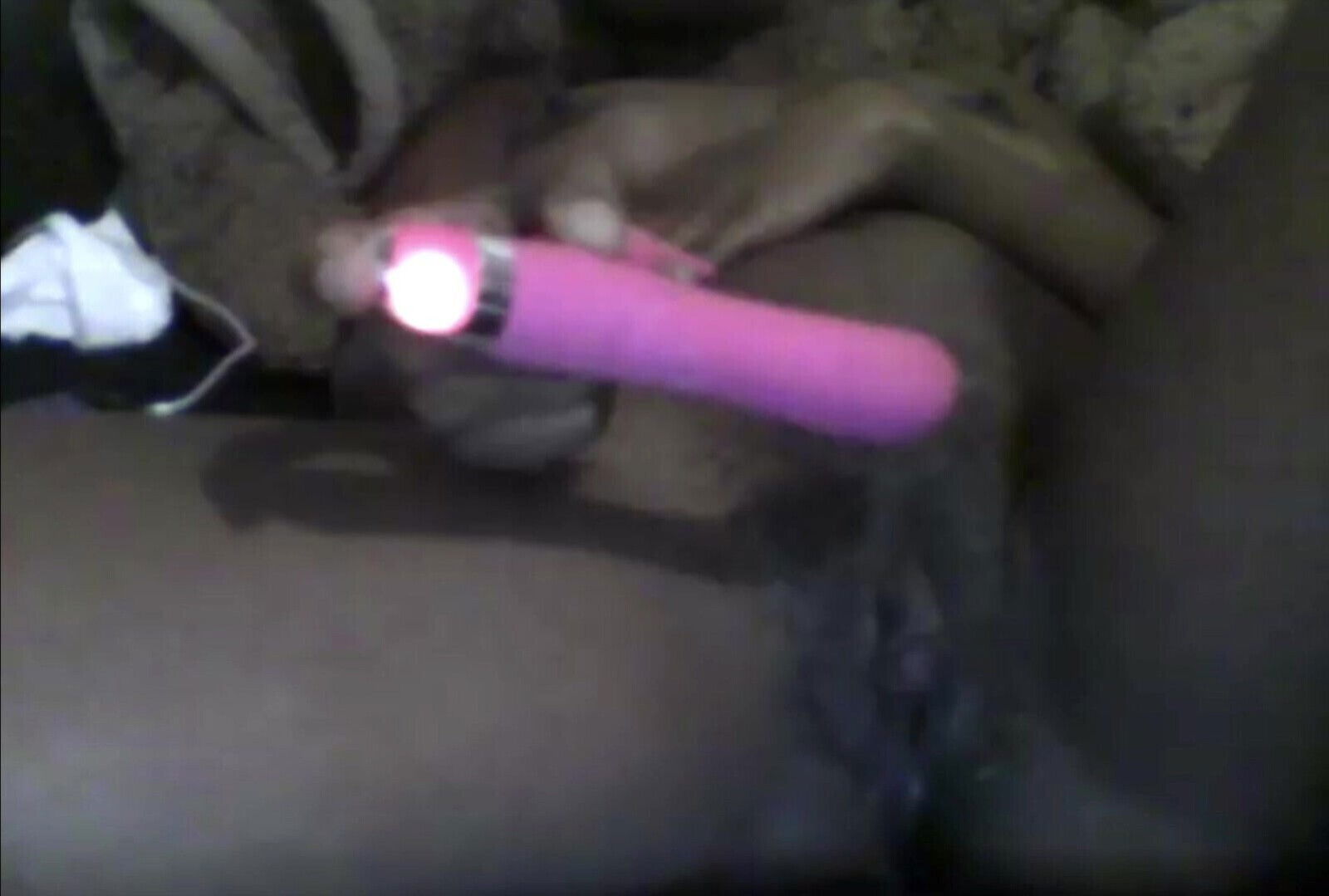 Very creamy ebony dildoing