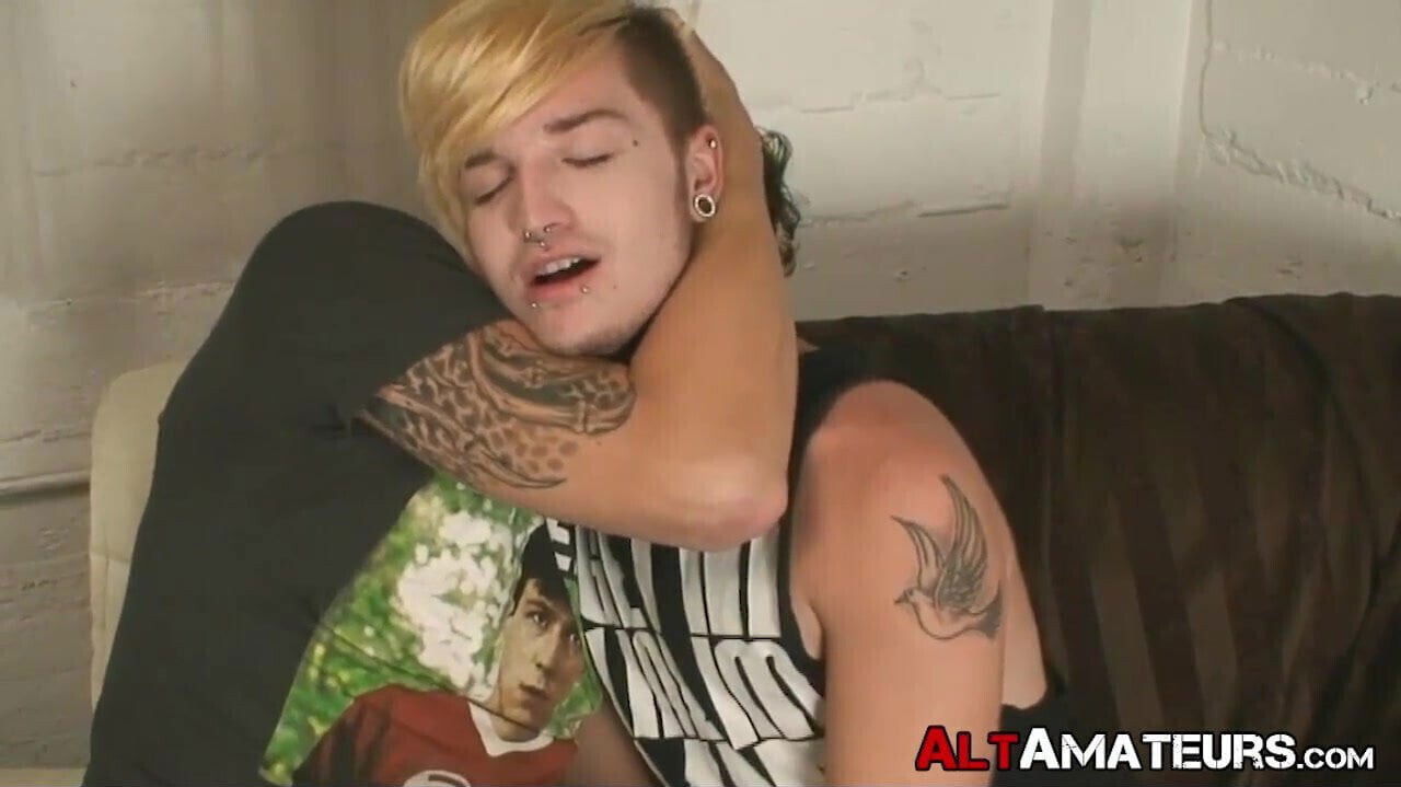 Inked emo twink is about to cry during hard anal penetration