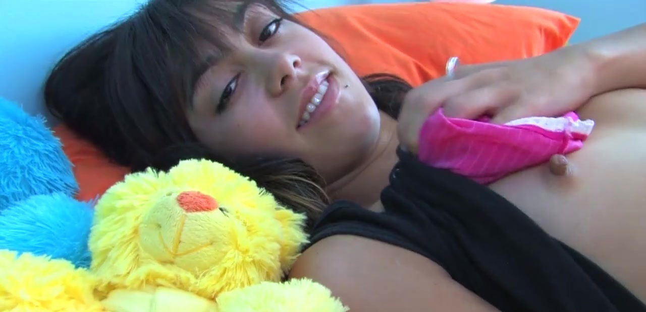 Shy girl Dolly Princess gets naked and pleasures her pink taco