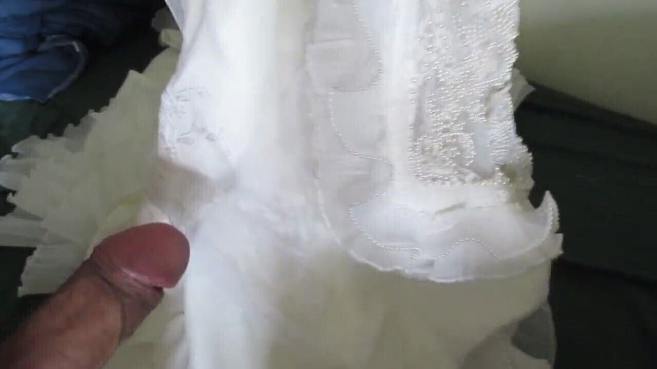 Friend's Mom's Wedding Gown Ripped and Sprayed with Cum