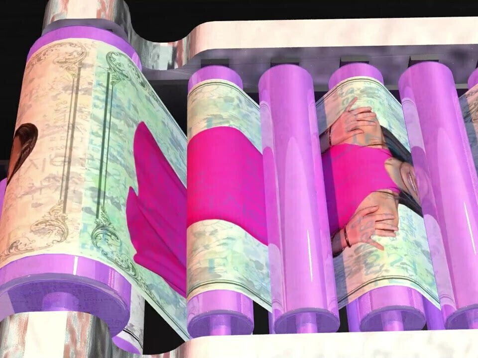 Celebrities caught between rollers