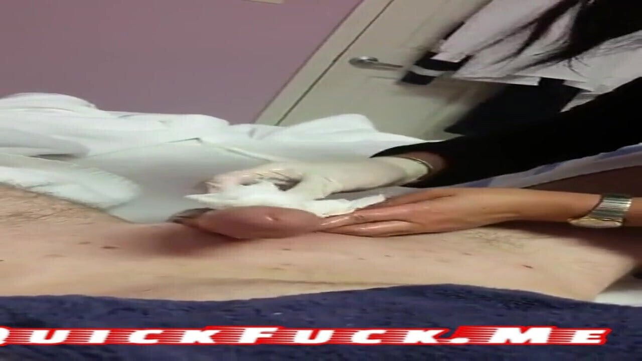 Asian lady waxing dick