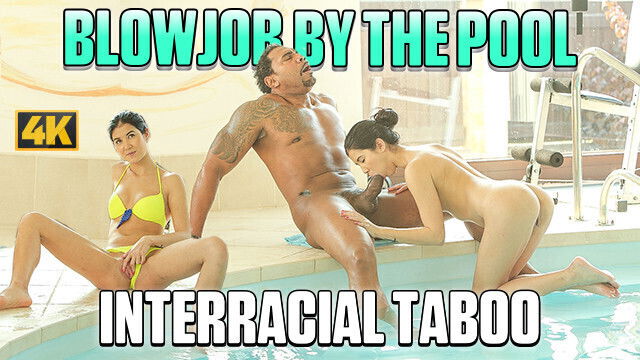 BLACK4K. Brunette seduces personal swimming coach crazy