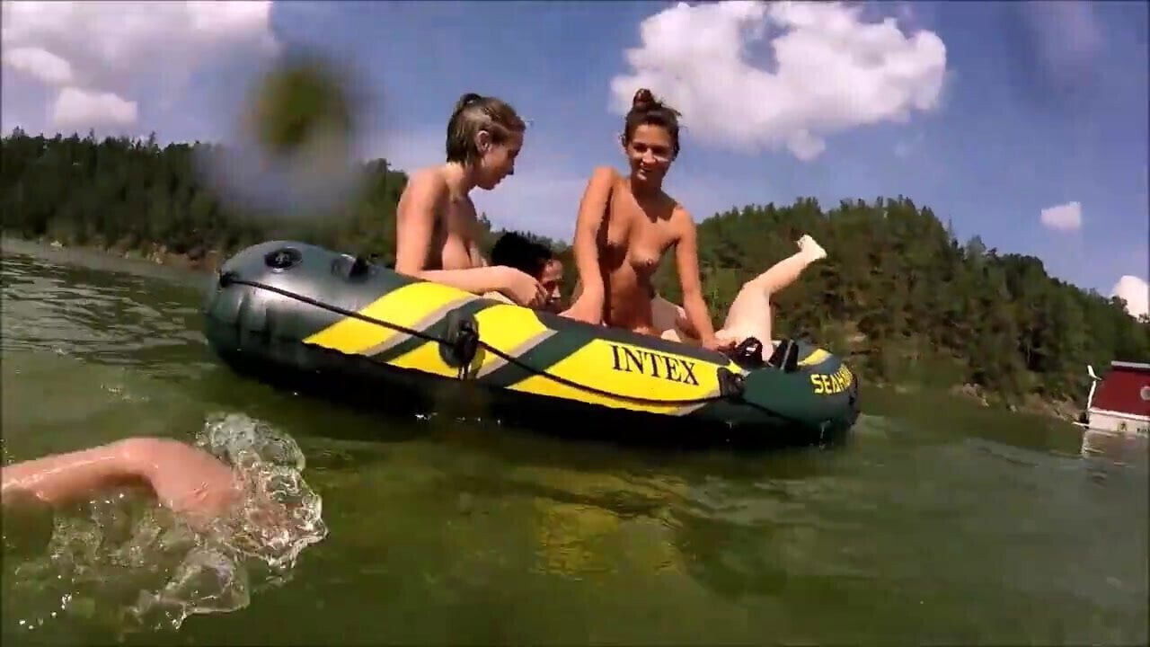 Wild girls skinny dipping