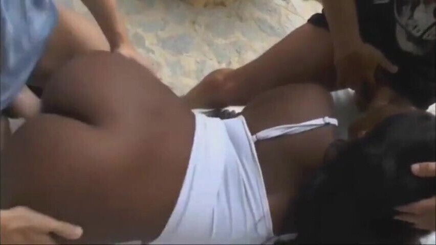 Black chick fucks white guys