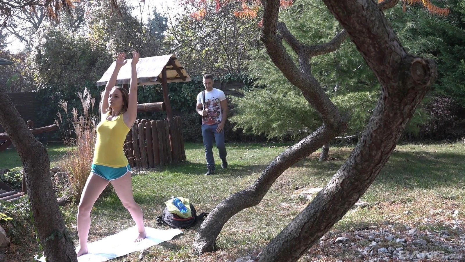 Flexible babe Lina Lee fucked by a pervert after a yoga session