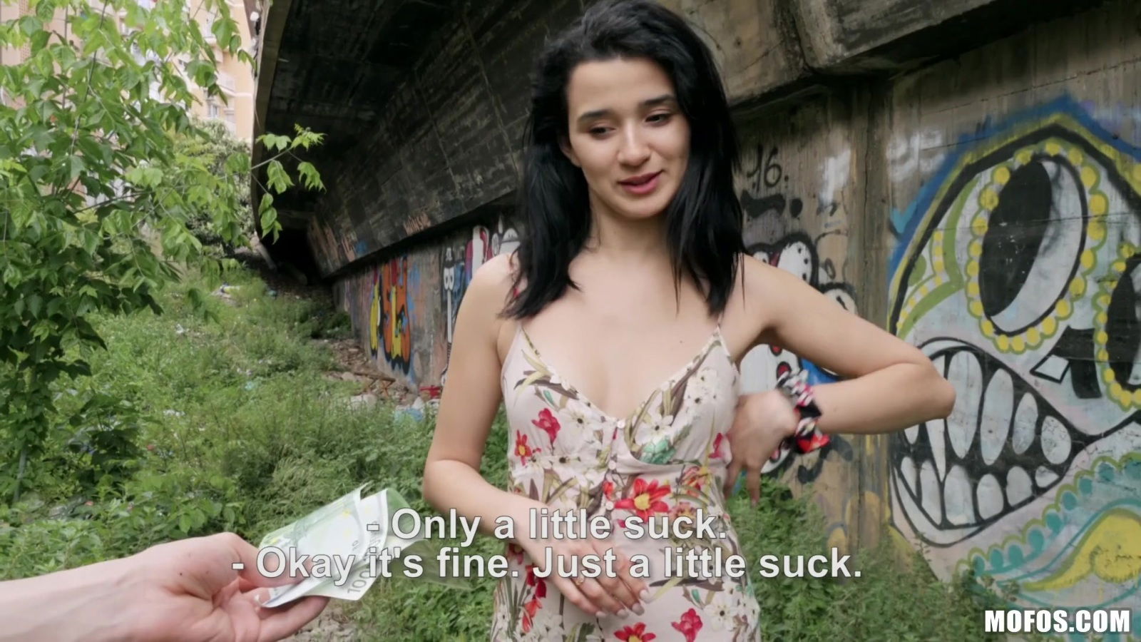 Young Mia Navarro gets her cunt pummeled in a semi-public spot