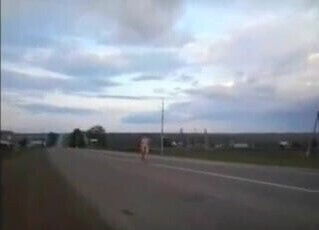 naked woman on the road