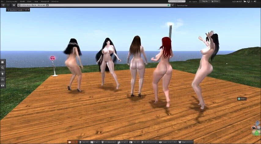 Five Ultra Vixen girls on the dance floor.