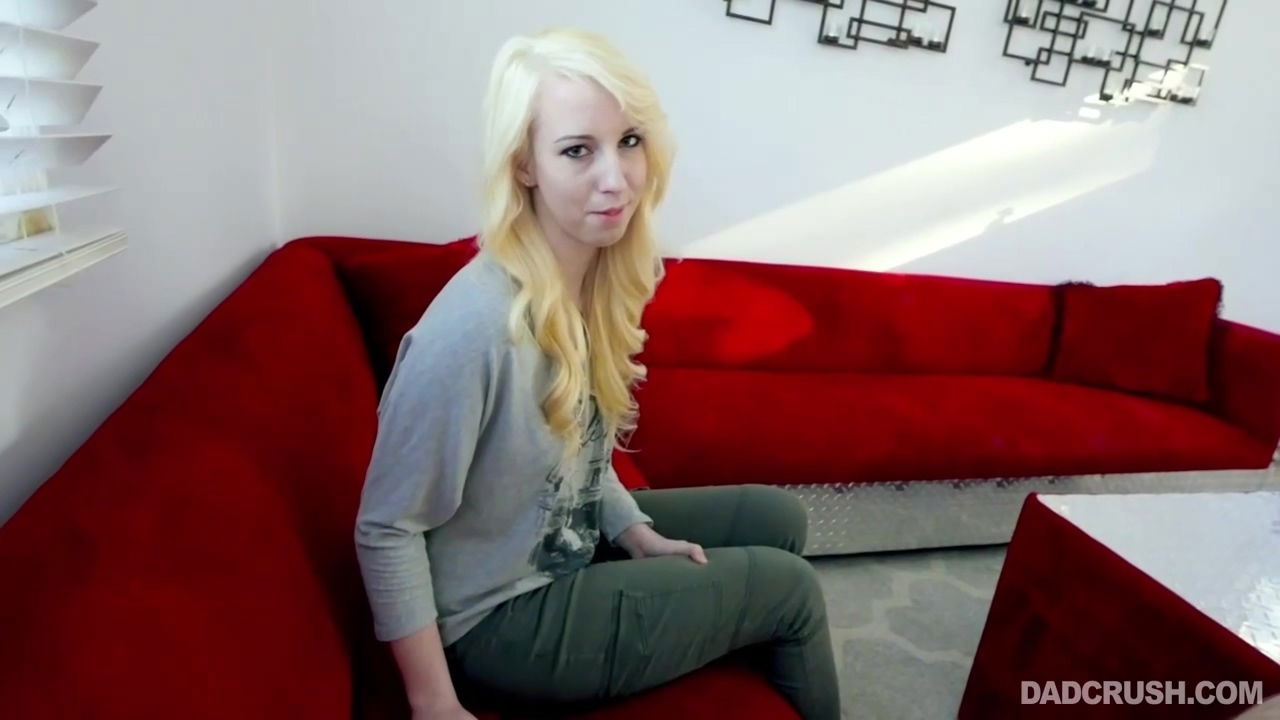 Slender blonde, Darcie Belle massive cumshot over cute face, after sucking dick