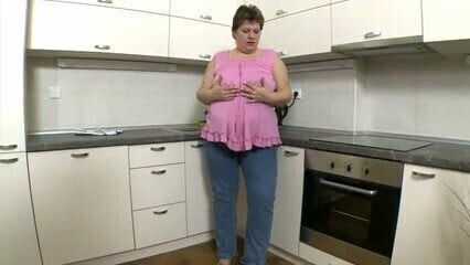 Large lady kitchen