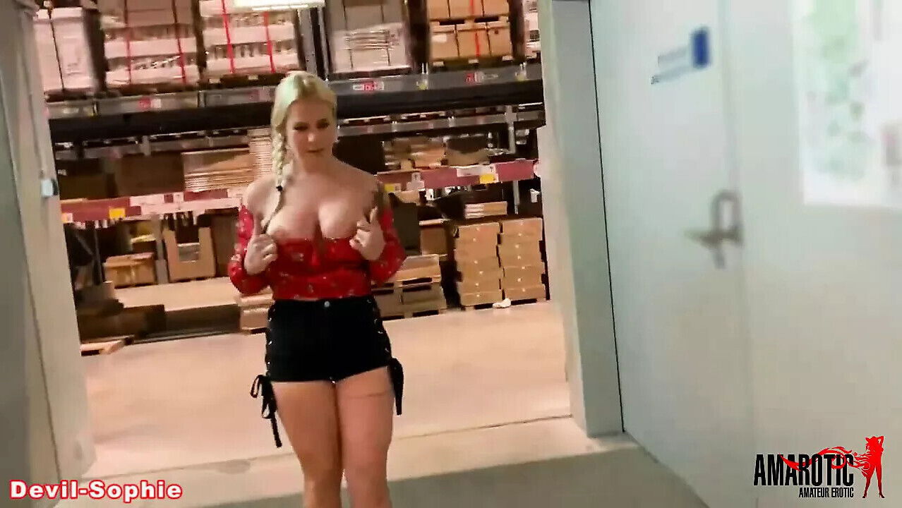 Devil-Sophie: Heavy public blowjob furniture store