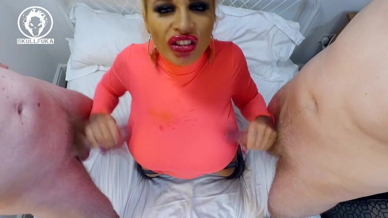 Huge Pornstar Sophie Anderson Double Blowjob