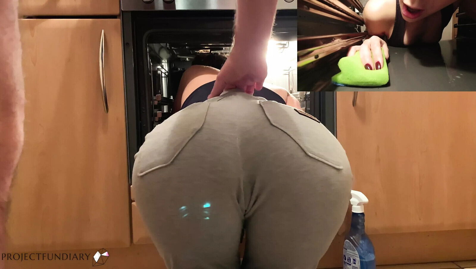 helpless teen fucked while cleaning kitchen