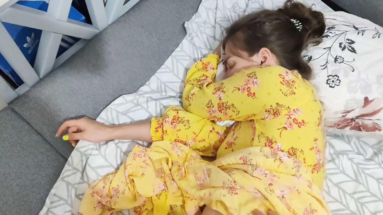 wake sleepy pregnant wife with hard