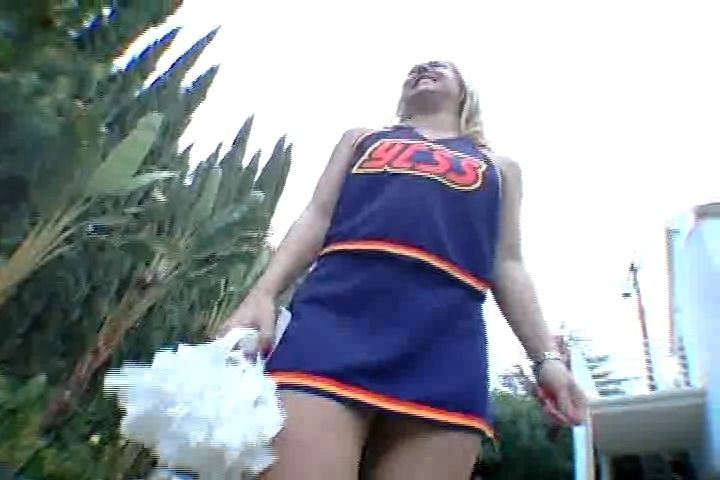 Goldie Cox and swarthy cheerleader